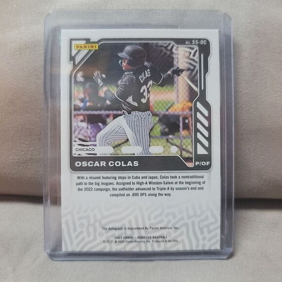 Oscar Colas 2023 Panini Donruss series autographed holographic prizm card - Picture 6 of 13